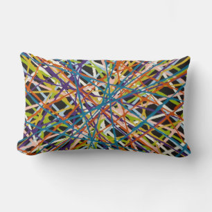 Coussin Rectangle Haystack en Luminaire de Coton Noir Jeu d'Oreiller