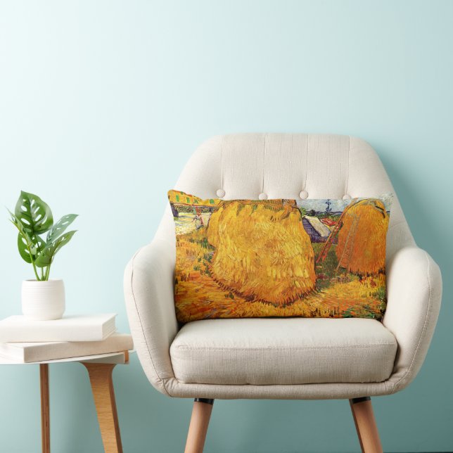 Coussin Rectangle Haystacks en Provence par Vincent van Gogh (Chaise)
