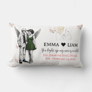 Coussin Rectangle Heavenly Duo Cherubs – Kawaii Angel Throw Pillow