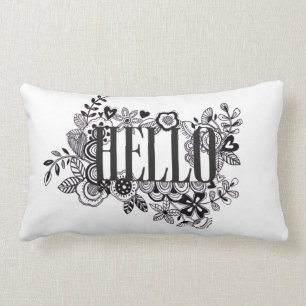 Coussin Rectangle 'Hello' bizarré main gribouillé Scatter Cushion