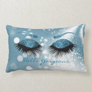 Coussin Rectangle Hello Gorgeous - Blue Eyelash et Brows