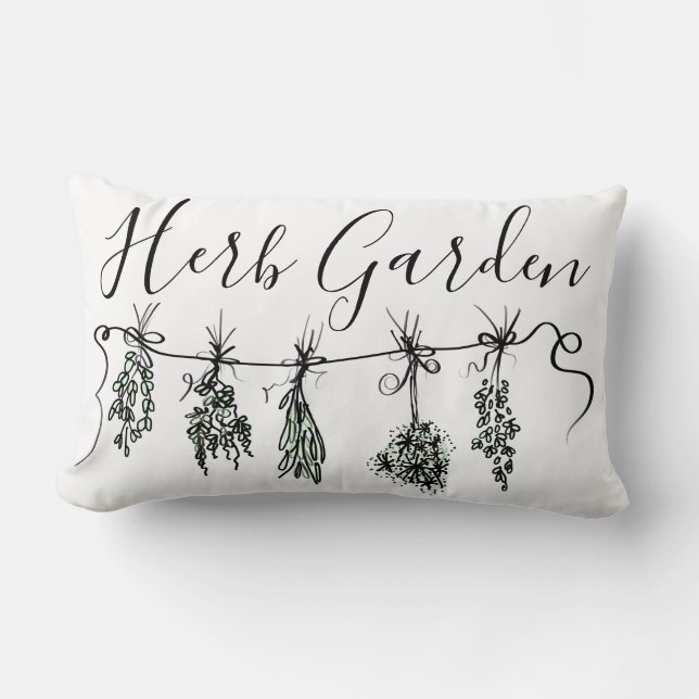 Coussin Rectangle Herbes du jardin (Recto)