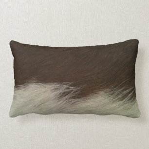 Coussin Rectangle Hereford Brown et blanc Faux Cowhide Lumbar