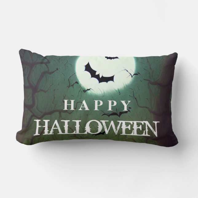 COUSSIN RECTANGLE HEUREUX HALLOWEEN (Recto)