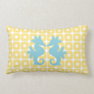 Coussin Rectangle Hippocampe jaune de motif
