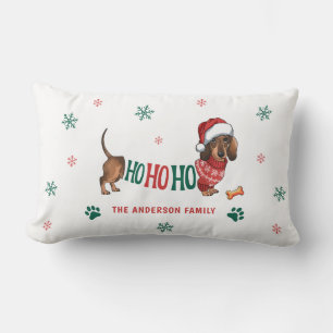 COUSSIN RECTANGLE HO-HO DACHSHUND NOËL