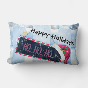 Coussin Rectangle Ho Ho Ho Joyeuses Fêtes