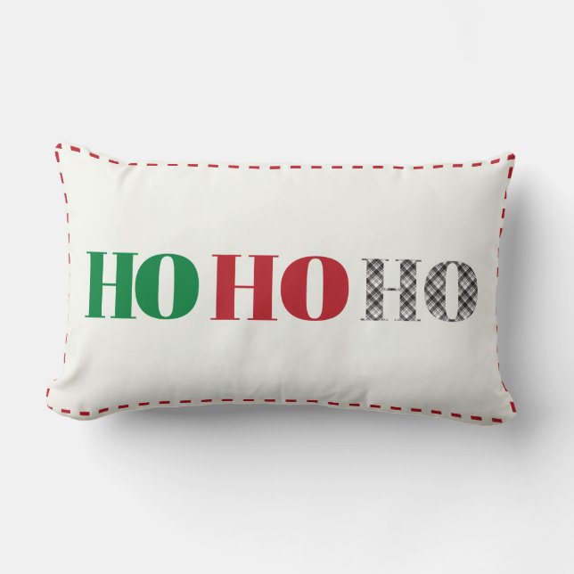 Coussin Rectangle Ho Ho Ho Père Noël Salutation Noël (Recto)