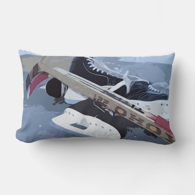 Coussin Rectangle Hockey sur glace (Recto)