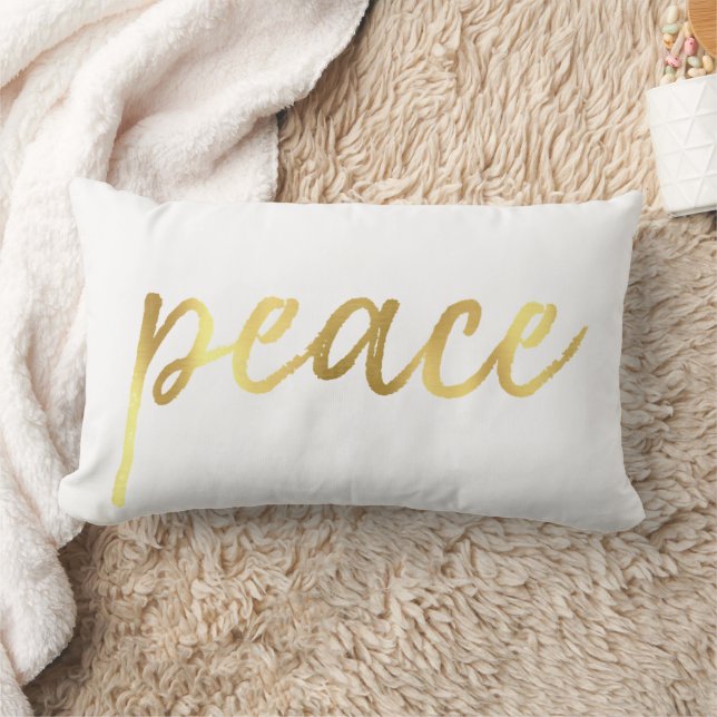 Coussin Rectangle Holiday Peace | Script Décontracté or moderne en b (Couverture)