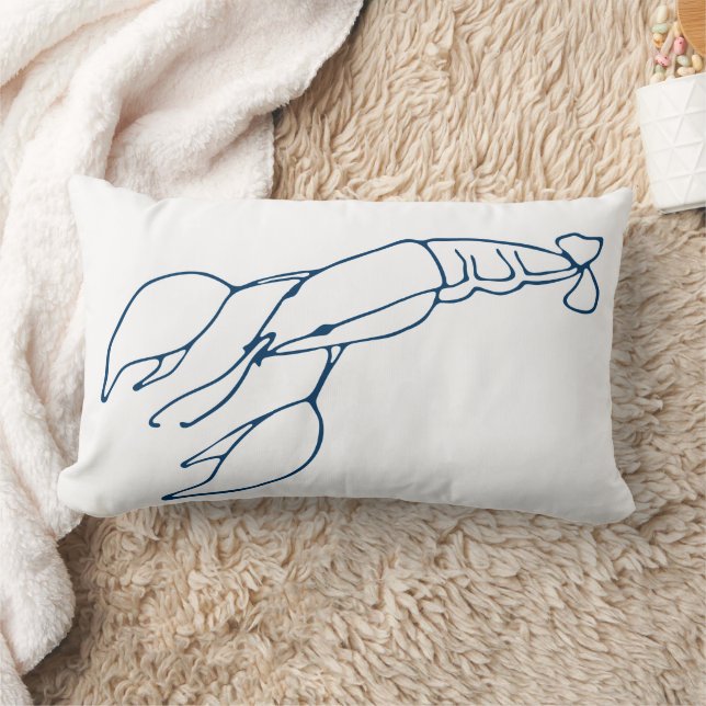 Coussin Rectangle Homard bleu Turquoise élégant - Thème marin / mari (Couverture)