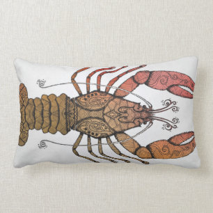 Coussin Rectangle Homard de style