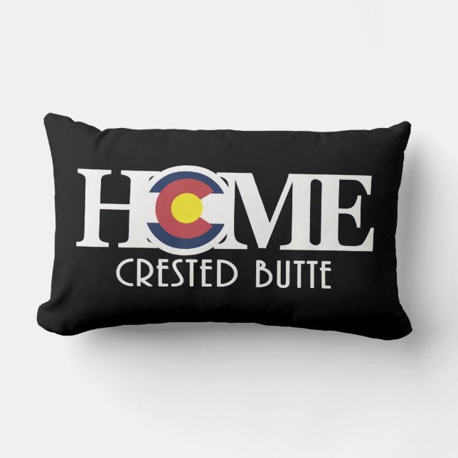 Coussin Rectangle HOME Crested Butte Colorado (Recto)