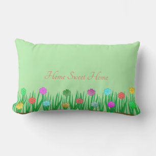 Coussin Rectangle Home Sweet Home Flowers