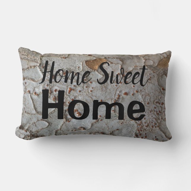 Coussin Rectangle Home Sweet Home White Tree Bark Photo Nature (Recto)
