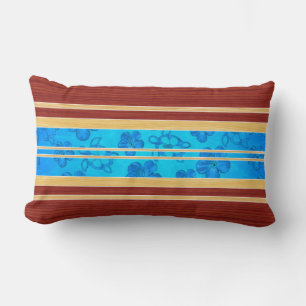 Coussin Rectangle Honu Hawiian Faux Wood Surboard