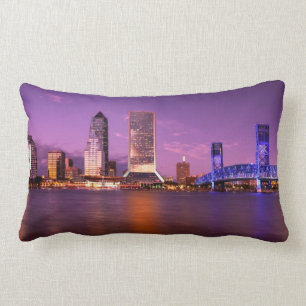 Coussin Rectangle Horizon de Jacksonville la Floride la nuit