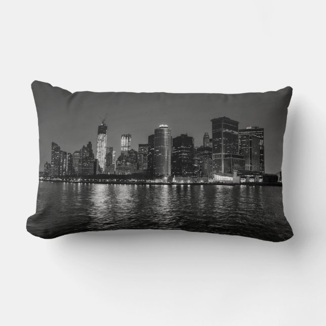 Coussin Rectangle Horizon de nuit de New York City (Recto)