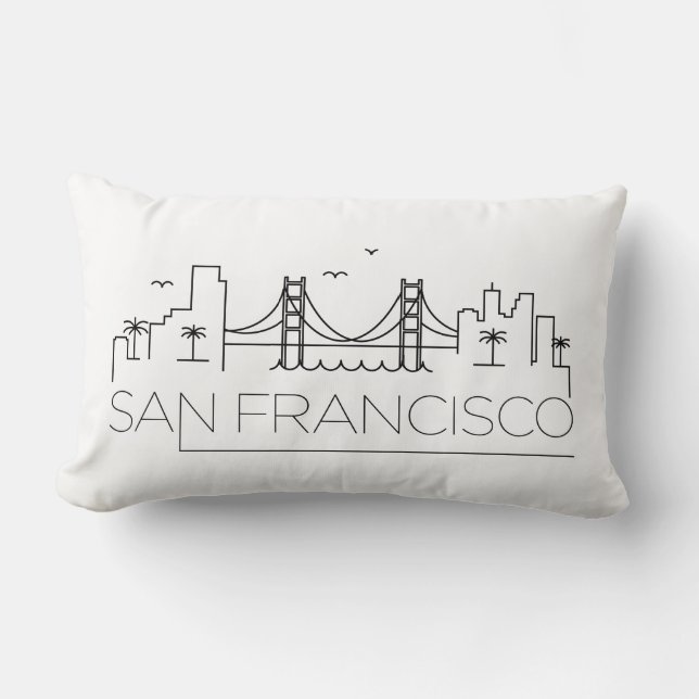 Coussin Rectangle Horizon de San Francisco (Recto)
