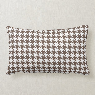 Coussin Rectangle Houndstooth Brown au chocolat