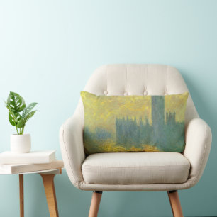 Coussin Rectangle Houses of Parliament, ciel orageux de Claude Monet