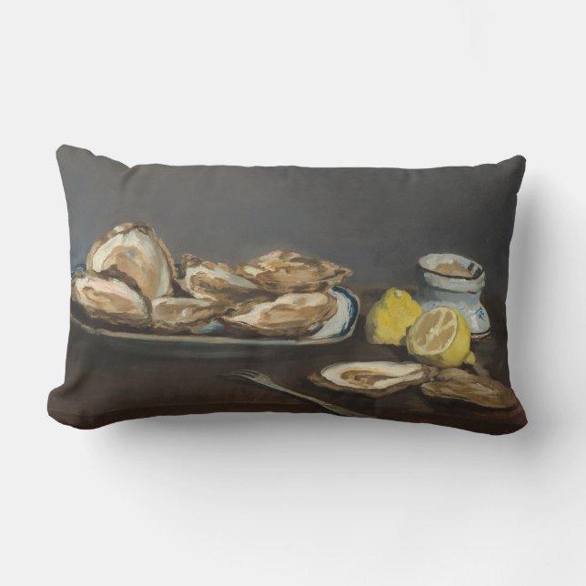 Coussin Rectangle Huîtres (par Edouard Manet) (Recto)