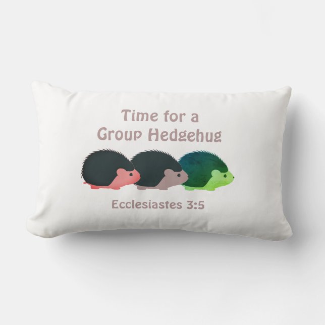 Coussin Rectangle Humour Christian Hedgehog | EN-TÊTE DU GROUPE Eccl (Recto)