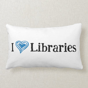 Coussin Rectangle I [bibliothèques de coeur] (noir/bleu)