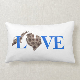 Coussin Rectangle I heart Michigan - Pierre de Petoskey
