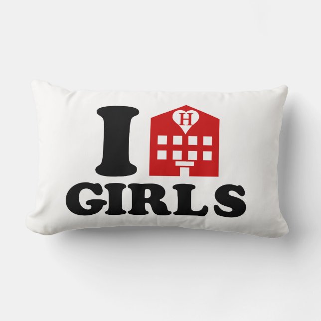 Coussin Rectangle I Love Hotel Girls (Recto)