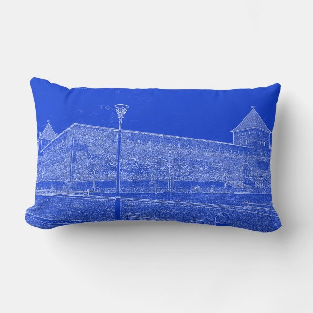 Coussin Rectangle I Love Lida Belarus Architecture Castle Sketch (Recto)