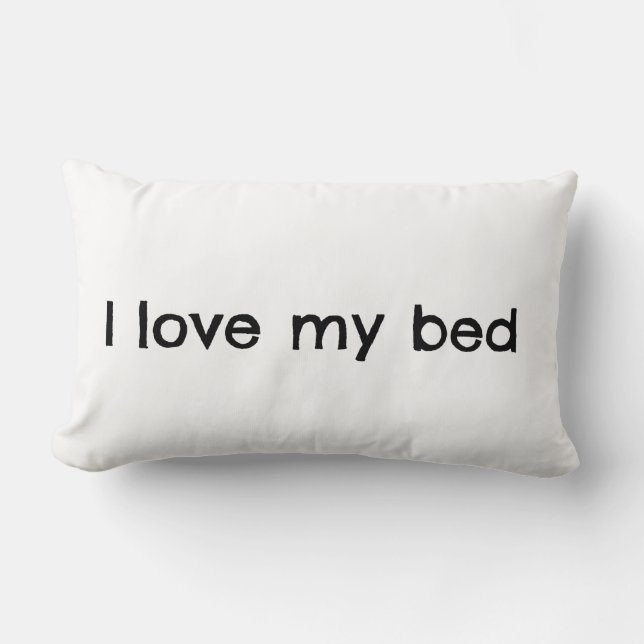 Coussin Rectangle I Love My Bed Cote Ado  (Recto)