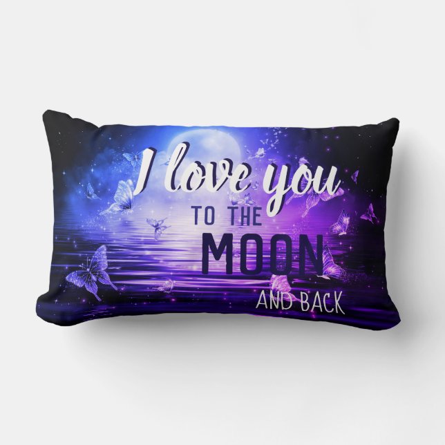 Coussin Rectangle I love you to the moon and back (Recto)