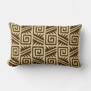 Coussin Rectangle Ikat Aztec Tribal - Brown foncé et Tan