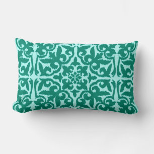 Coussin Rectangle Ikat damask pattern - Turquoise et Aqua