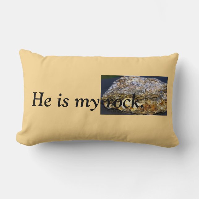 Coussin Rectangle Il est mon carreau de citation de roche (Recto)