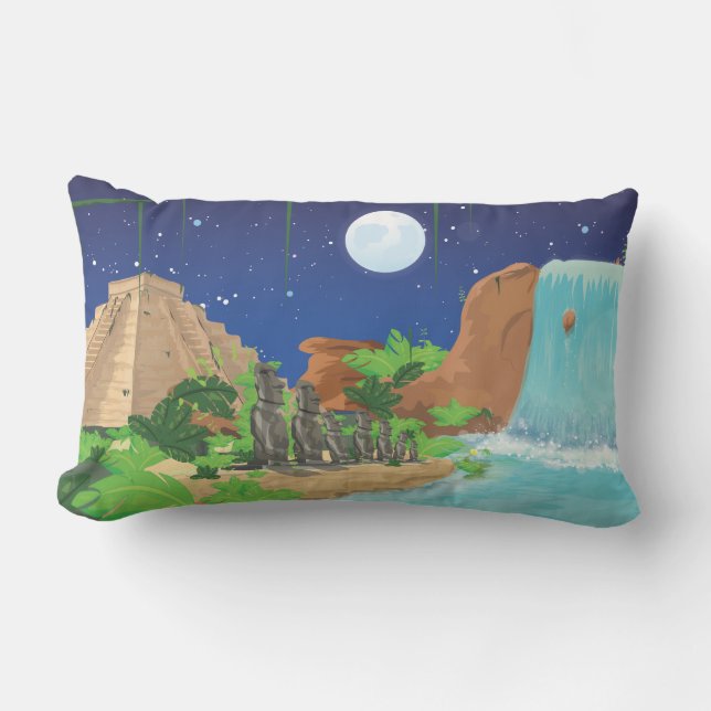 Coussin Rectangle Île tropicale (Recto)