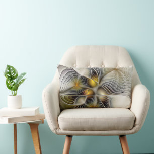 Coussin Rectangle Illusion d'optique abstraite fractale 3D avec prof