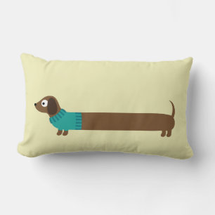 Coussin Rectangle Illustration de mignonne long Dachshund