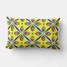 Coussin Rectangle Illustration graphique à motif jaune vif