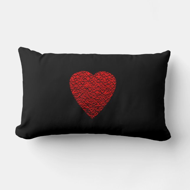 Coussin Rectangle Image rouge lumineuse de coeur (Recto)