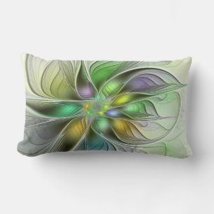 Coussin Rectangle Imaginaire coloré Fleur moderne Abstrait Fractal