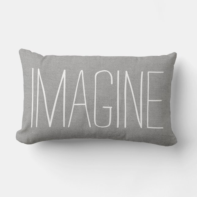 Coussin Rectangle Imagine gris rustique (Recto)