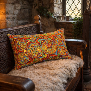 Coussin Rectangle Impression de Nœuds Celtiques Médiévaux
