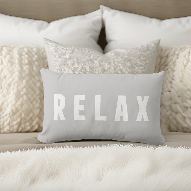 Coussin Rectangle Impression moderne Gris et blanc (Créateur téléchargé)