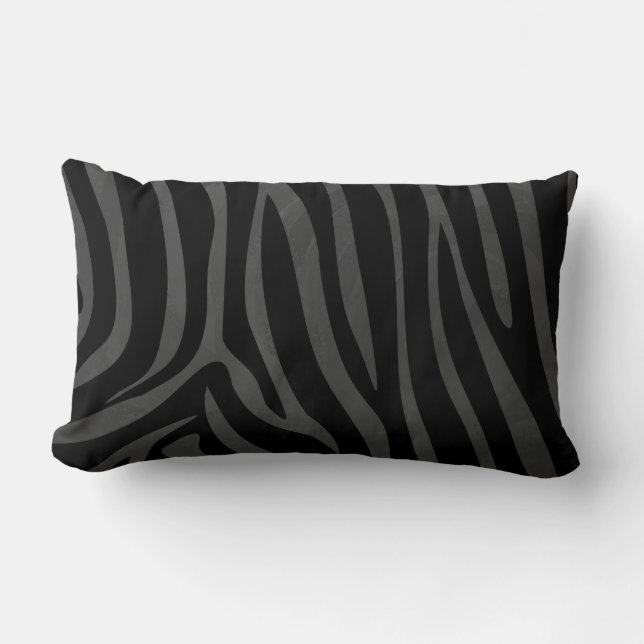 Coussin Rectangle Impression noire et grise Zebra (Recto)