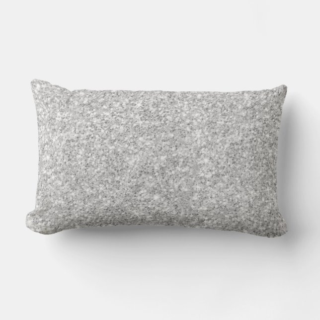 Coussin Rectangle Impression texture Parties scintillant blanche (Recto)