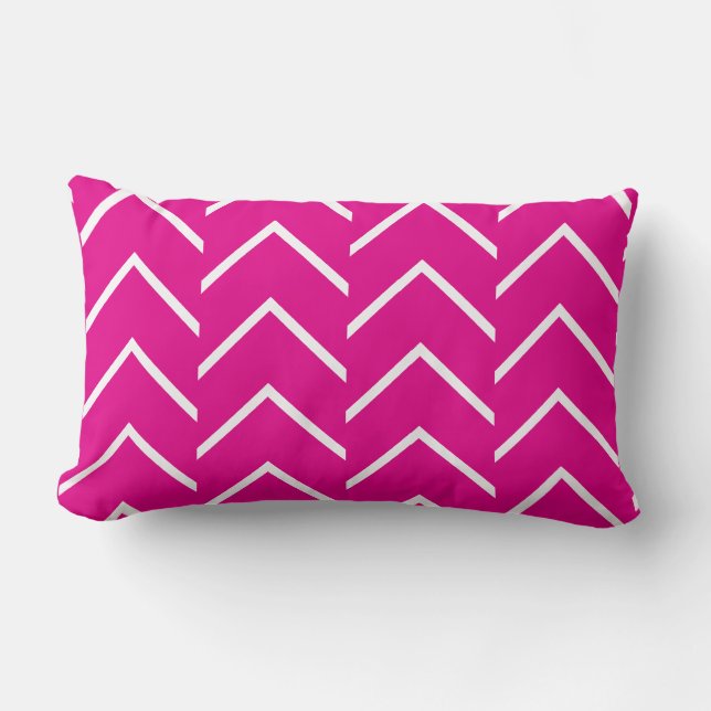 Coussin Rectangle Impression Tribal Chevron Rose Hot (Recto)