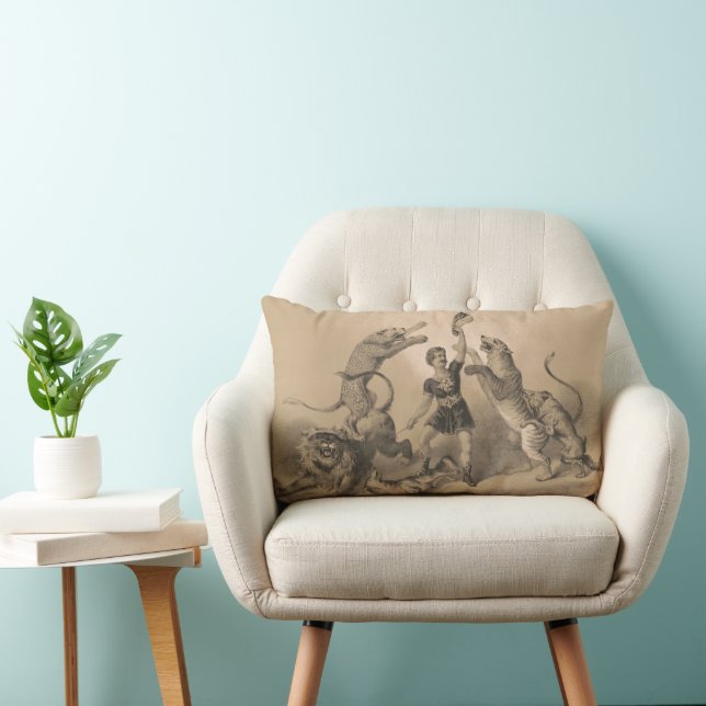 Coussin Rectangle Interprète De Cirque Debout Parmi Les Animaux Vici (Chaise)