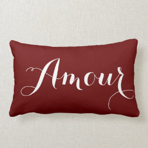 Coussin Rectangle Intrigue amoureuse en rouge
